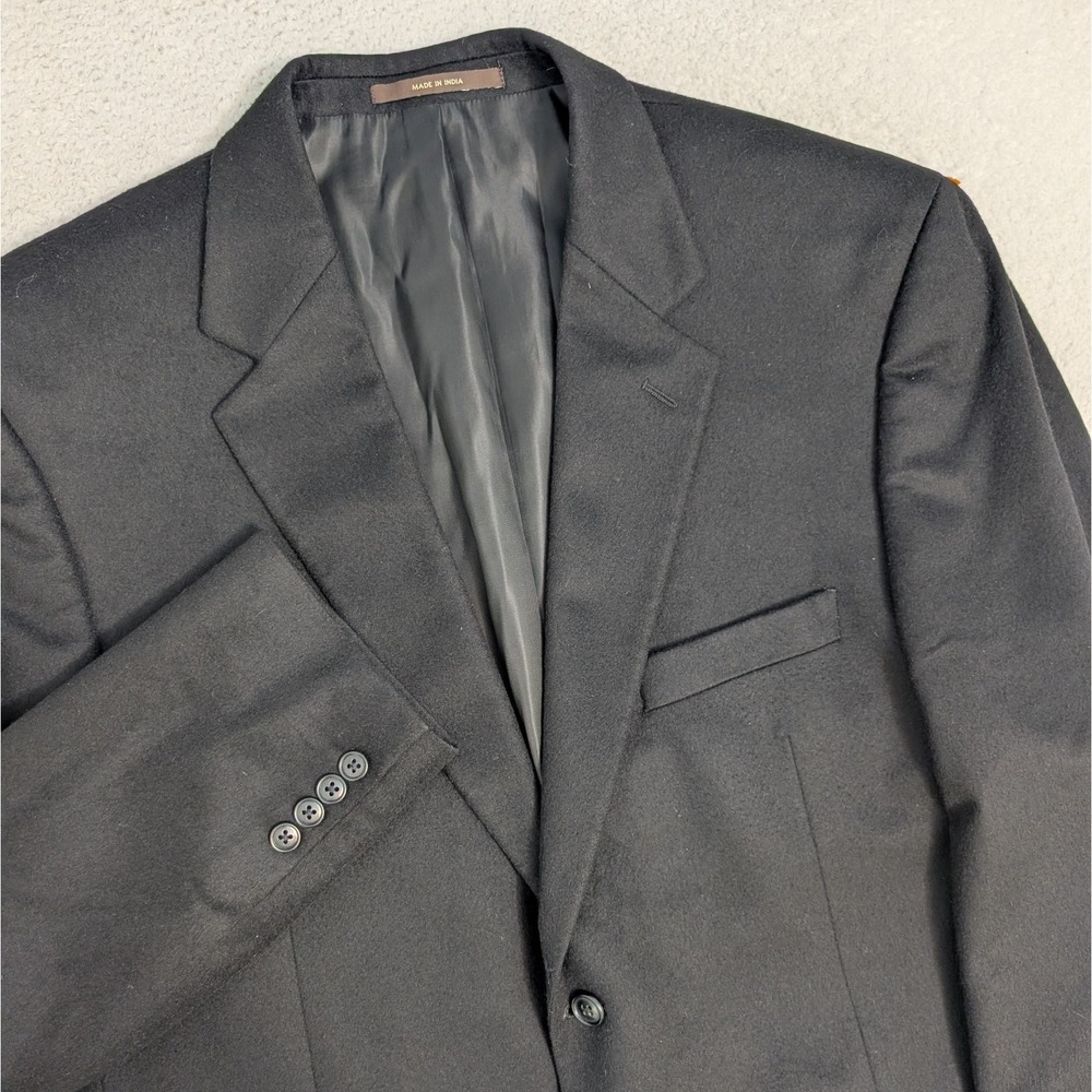 Tasso Elba Blazer Jacket 100% CASHMERE Black 2 Button Men's 44R Single Vent